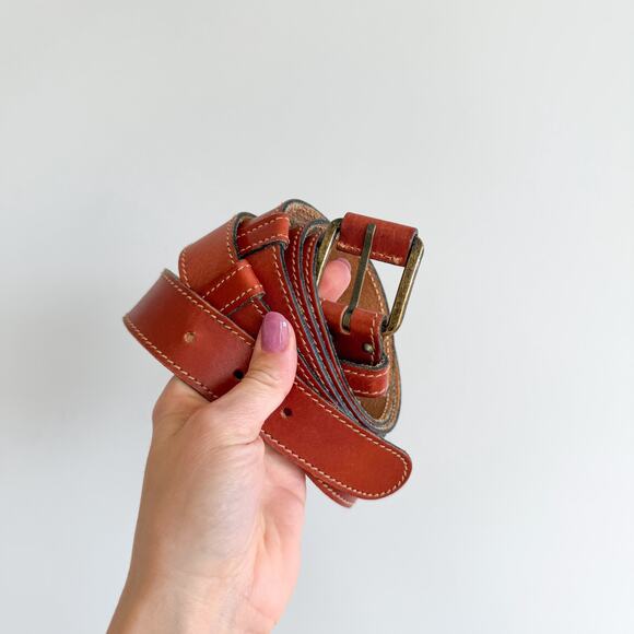 Vintage Anne Klein Leather Classic Adjustable Buckle Belt Brown M main image 7